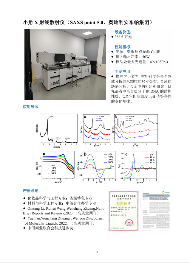 小角X 射线散射仪（SAXS ...